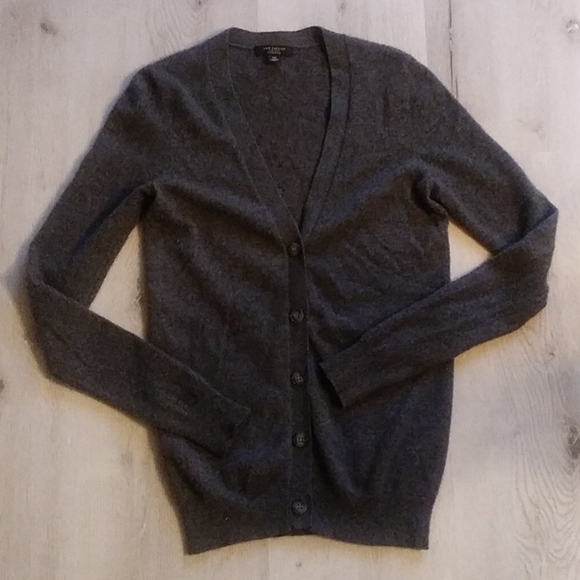 Ann Taylor 100% cashmere Cardigan‎ gray long - Picture 2 of 7